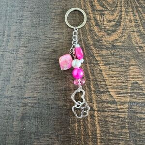 Dog Love & Paw Charm Keychain - NWOT